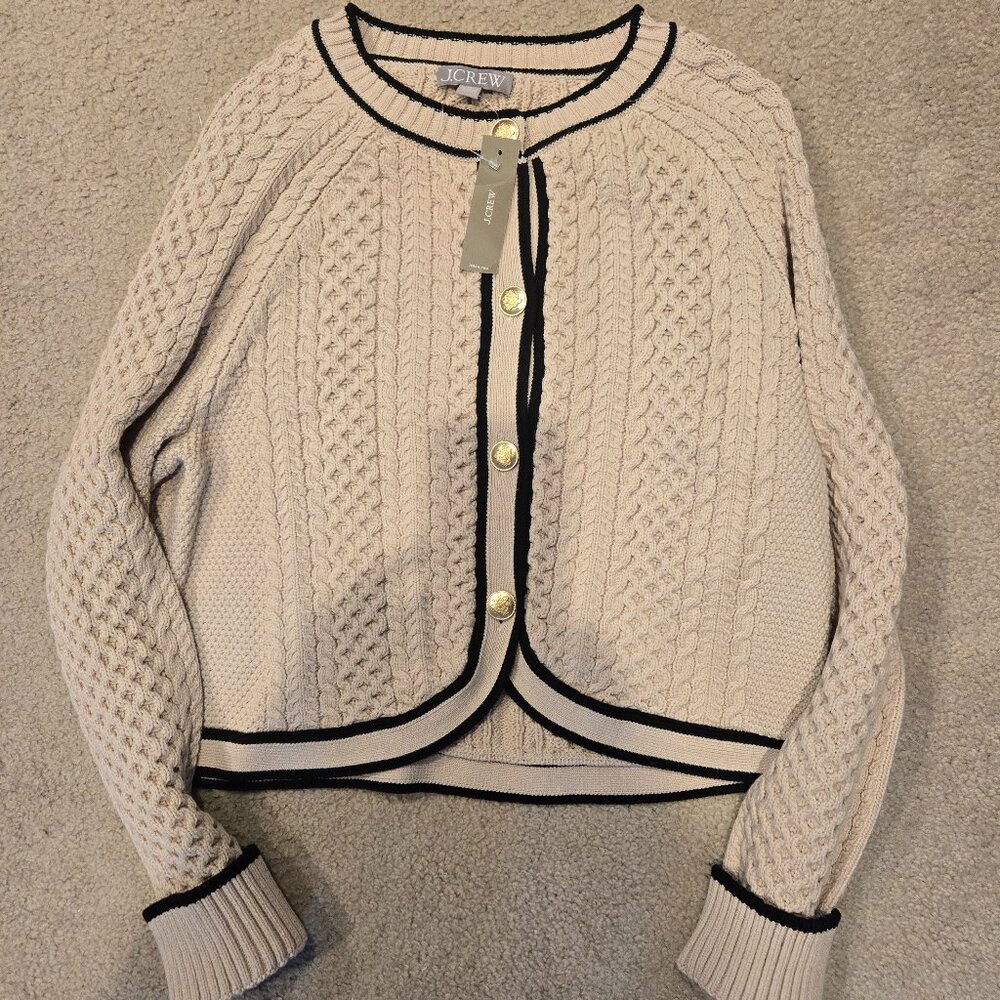 J. Crew Cream Cable Knit Sweater